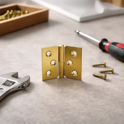 Paumelle laitonnée 30 x 40 mm gauche vendue par 2-QCL Discount