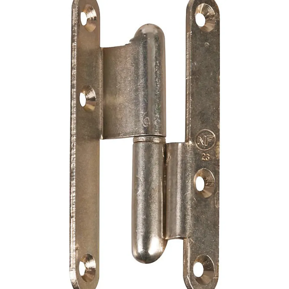 Paumelle lames à bouts ronds coudées zingué blanc - 110 mm - Gauche --Jardinier Massard Best