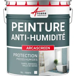 Peinture anti humidité mur humide salle de bain - ARCASCREEN - 10 L (jusqu'à 40 m²) -^Arcane Industries Clearance