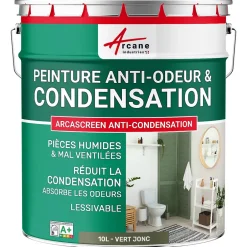 Peinture anti-condensation, anti odeur pour pièces humides Vert jonc - RAL 6013 - 10 L -^Arcane Industries Discount