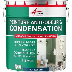 Peinture anti-condensation, anti odeur pour pièces humides Bleu vert - RAL 5001 - 10 L -^Arcane Industries Best