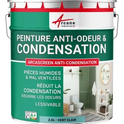 Peinture anti-condensation, anti odeur pour pièces humides Vert clair - RAL 6027 - 2.5 L -^Arcane Industries Clearance