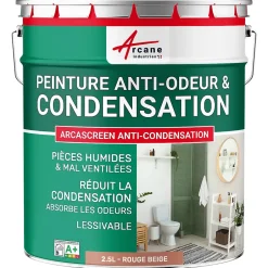 Peinture anti-condensation, anti odeur pour pièces humides Rouge beige - RAL 3012 - 2.5 L --Arcane Industries Best