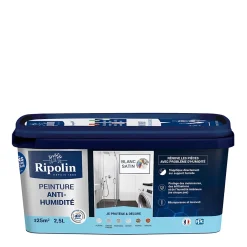 Peinture anti-humidité intérieur satin blanc 2,5L^Ripolin Hot