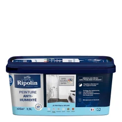 Peinture anti-humidité intérieur satin gris souris 2,5L-Ripolin New
