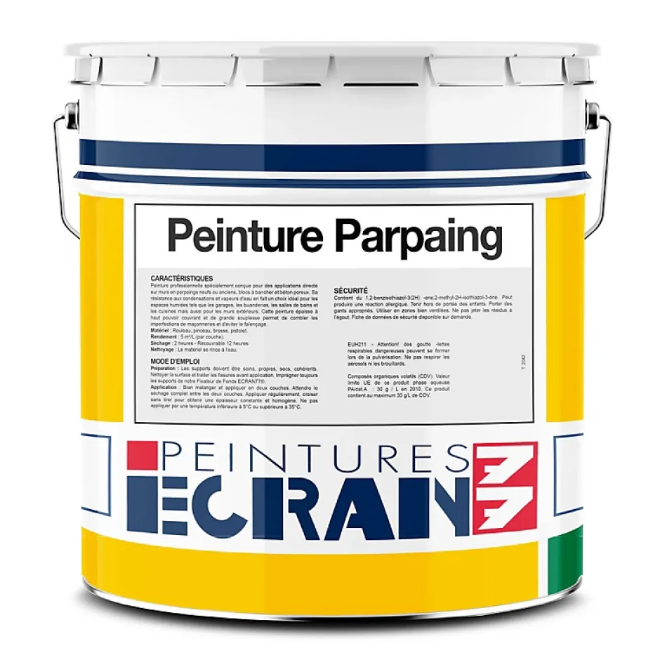 Peinture parpaing, bloc béton, agglo béton, peinture professionnelle opacifiante, sans odeur, mur intérieur, extérieur -15^Ecran77 Hot