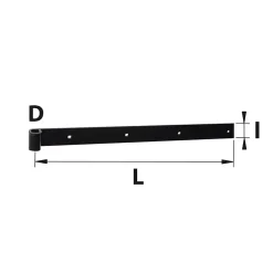 Penture bout carré pour volet Ø16 mm L.80 x l.4 x H.4 cm noir Afbat^Afbat - Tb Industrie Sas Outlet