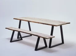 Pied de banc modèle trapèze H. 40 cm métal noir-Mottez Online