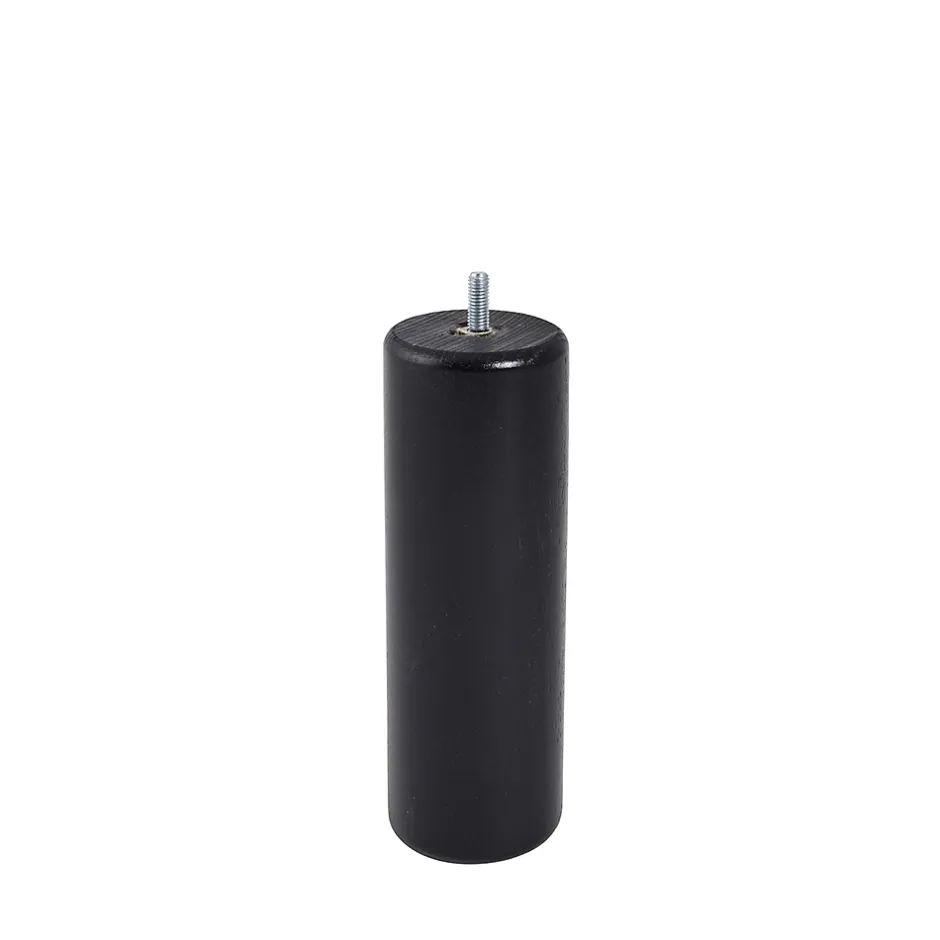 Pied de lit cylindrique en hêtre noir H. 20 x Ø6,8 cm^Bar plus New