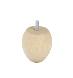 Pied de lit ovale en hêtre texture bois H. 7 x L. 7 cm^Bar plus Best