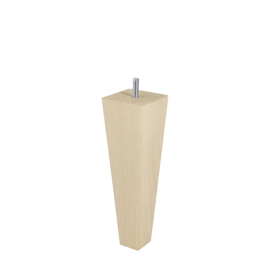 Pied de lit pyramide en hêtre texture bois H. 20 x L. 6 cm-Bar plus Discount