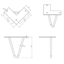 Pied de meuble en triangle en acier noir Cime H. 16 cm^ Discount