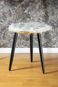 Pied de meuble fuseau en acier noir Cime H. 41 cm-