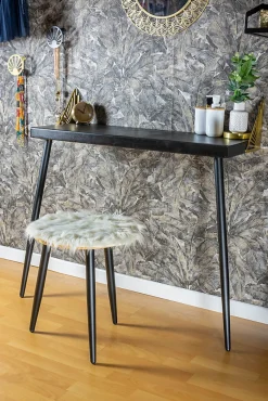 Pied de meuble fuseau en acier noir Cime H. 41 cm-