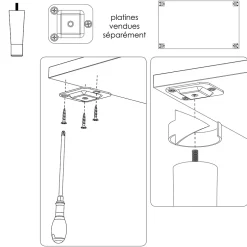 Pied de meuble fuseau en bois noir et doré Cime H. 16 cm^ Clearance