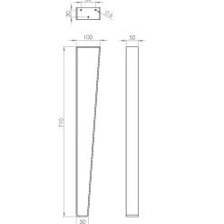 Pied de meuble triangle en acier noir H. 71 cm- Best