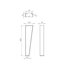 Pied de meuble triangle en acier noir H. 40 cm^ Clearance