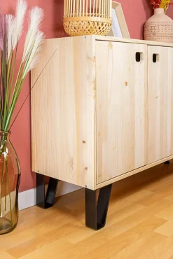 Pied de meuble triangle en acier noir H. 15 cm- New