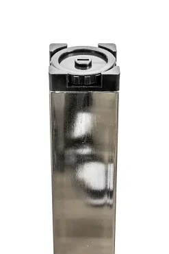 Pied de plan de travail carré en acier chromé Zoom H. 70 / 110-Cime Outlet