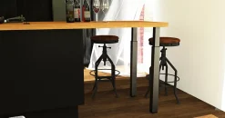 Pied de plan de travail carré en acier époxy nickelé brossé Zoom H. 70 / 110 cm^Cime Hot