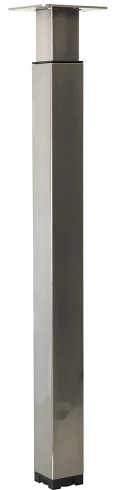 Pied de plan de travail carré en acier époxy nickelé brossé Zoom H. 70 / 110 cm^Cime Hot