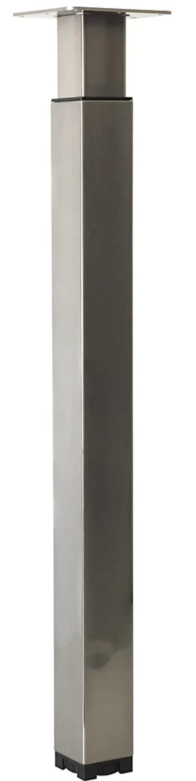 Pied de plan de travail carré en acier époxy nickelé brossé Zoom H. 70 / 110 cm^Cime Hot
