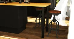 Pied de plan de travail carré en acier époxy noir Zoom H. 70 / 110 cm^Cime New