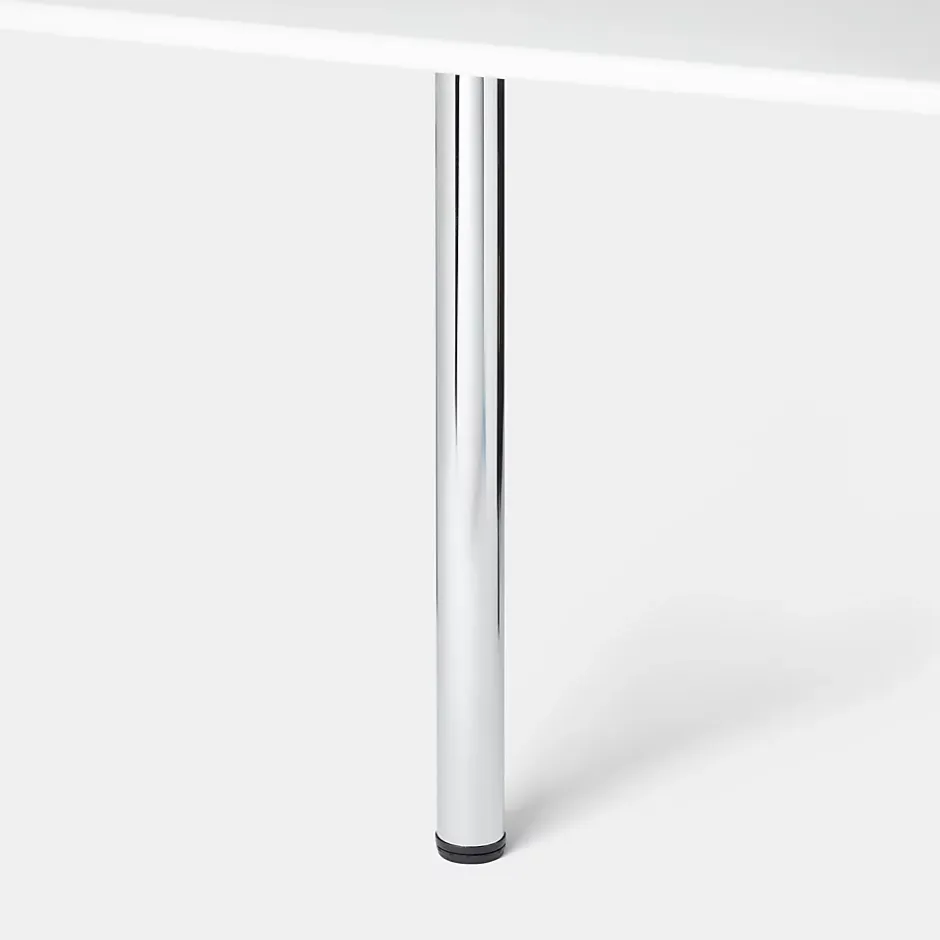 Pied de plan de travail Nantua H. 87.5 cm / 90 cm x ø 6 cm chromé, 1 pièce^GoodHome Online