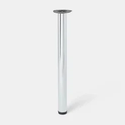 Pied de plan de travail Nantua H. 87.5 cm / 90 cm x ø 6 cm chromé, 1 pièce^GoodHome Online
