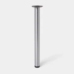 Pied de plan de travail Nantua H. 87.5 cm / 90 cm x ø 6 cm brossé, 1 pièce^GoodHome Clearance