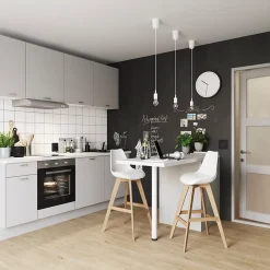 Pied de plan de travail Nantua H. 87.5 cm / 90 cm x ø 6 cm blanc, 1 pièce^GoodHome Hot