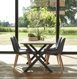 Pied de table modèle X H. 71 cm métal noir^Mottez Best