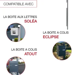 Pied latéral à sceller Gris mat 7037 M-Renz Best