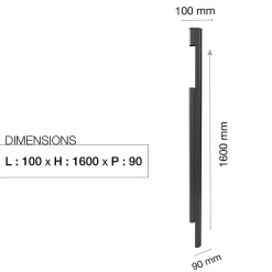Pied latéral à sceller Noir Sablé RAL 2100 MS-Renz New