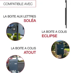 Pied latéral à sceller Noir Sablé RAL 2100 MS-Renz New