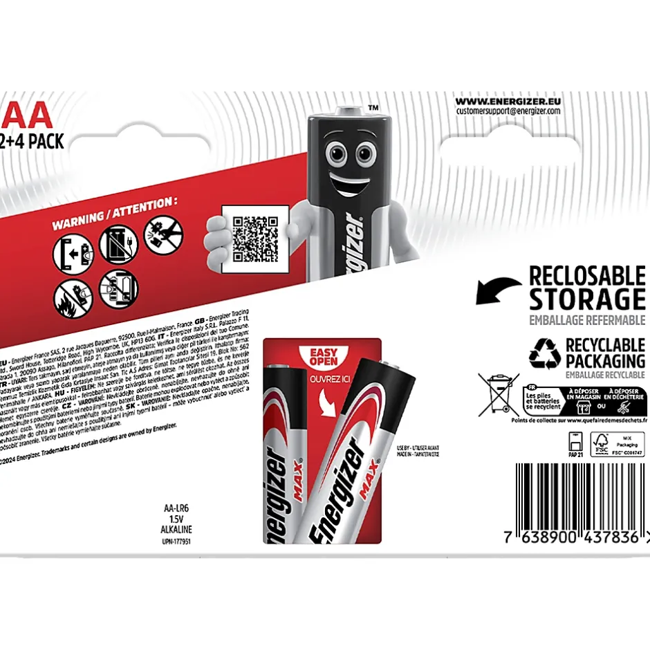 Pile AA LR6 Max vendue par 16 pièces-Energizer Hot