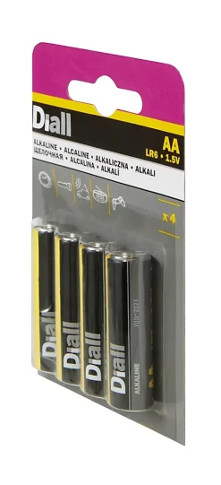Pile alcaline AA (LR6) , lot de 4^Diall New