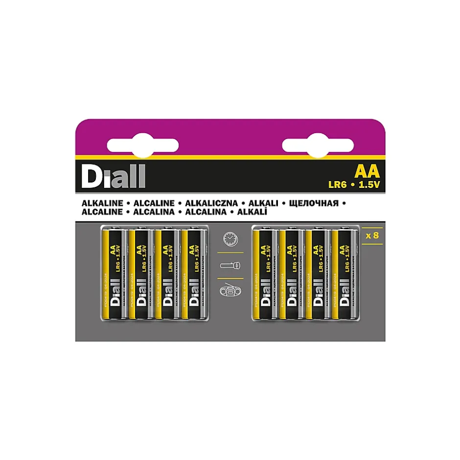 Pile alcaline AA (LR6) , lot de 8-Diall Discount