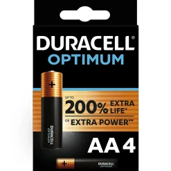 Pile alcaline AA (LR6) Optimum, lot de 4-Duracell Hot