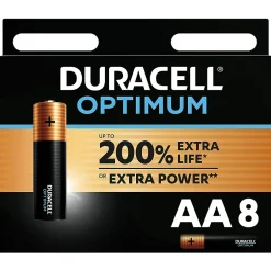 Pile alcaline AA (LR6) Optimum, lot de 8-Duracell Discount