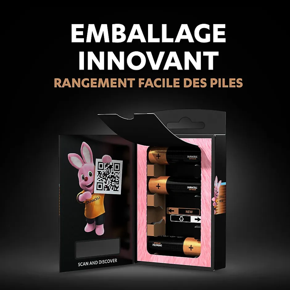 Pile alcaline AA (LR6) Optimum, lot de 8-Duracell Discount