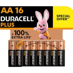 Pile alcaline AA (LR6) Plus, lot de 16-Duracell