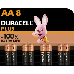 Pile alcaline AA (LR6) Plus, lot de 8^Duracell New