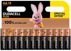 Pile alcaline AA (LR6) Plus, lot de 12^Duracell Outlet