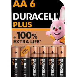 Pile alcaline AA (LR6) Plus, lot de 6^Duracell