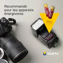 Pile alcaline AA (LR6) Long-life Max Power, lot de 8^Varta