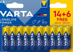 Pile alcaline AA (LR6) Long-life Power, lot de 2-Varta Clearance