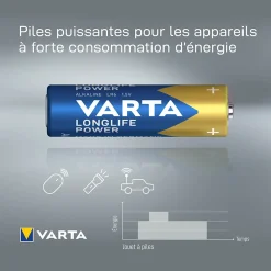 Pile alcaline AA (LR6) Long-life Power, lot de 6^Varta Discount