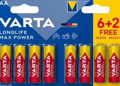 Pile alcaline AA (LR6) Max Tech, lot de 6 + 2 gratuites^Varta Sale