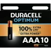 Pile alcaline AAA (LR03) Optimum, lot de 10^Duracell New